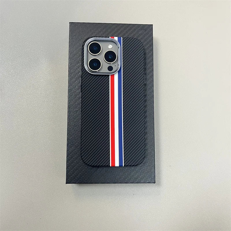 Geometric Carbon Fiber 3D Magnetic Hard iPhone Case