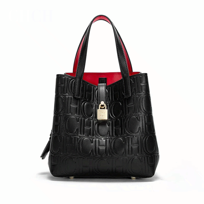 Women Steel Embossed Tote Bag Handheld Mother Shopping Bag Large Capacity