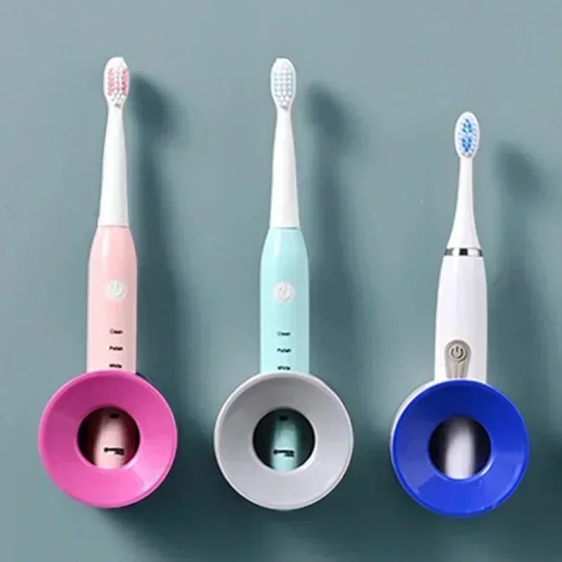 Wall Mounted Toothbrush Holder Self Adhesive Bathroom Organizer Space Saving Rack