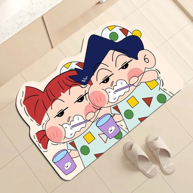 Cartoon Anime Quick Dry Water Absorbent Bath Mat Soft Comfortable Home Mat