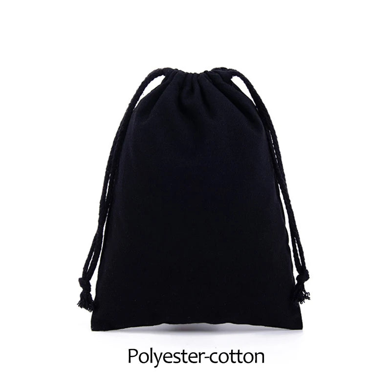 Cotton Drawstring Storage Bag Reusable Canvas Gift Pouch Dustproof Organizer