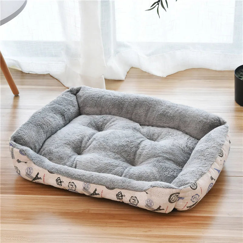 Warm Square Dog Bed for Small Medium Large Dogs and Cats