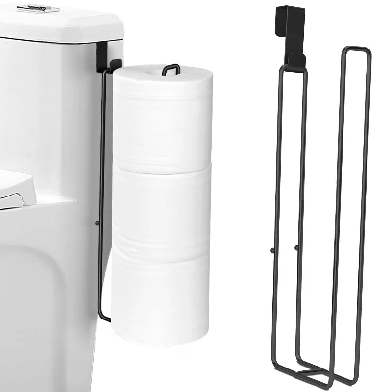 Toilet Paper Holder with Storage Over Tank Wall Mount Bathroom Organizer