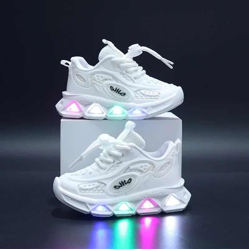 Kids Light Up Chunky Sneakers Soft Sole Baby Shoes for Boys and Girls