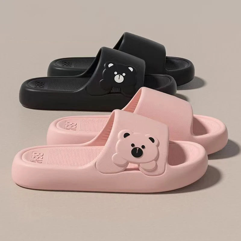 Cartoon Bear EVA Slides for Women Non Slip Summer Slippers