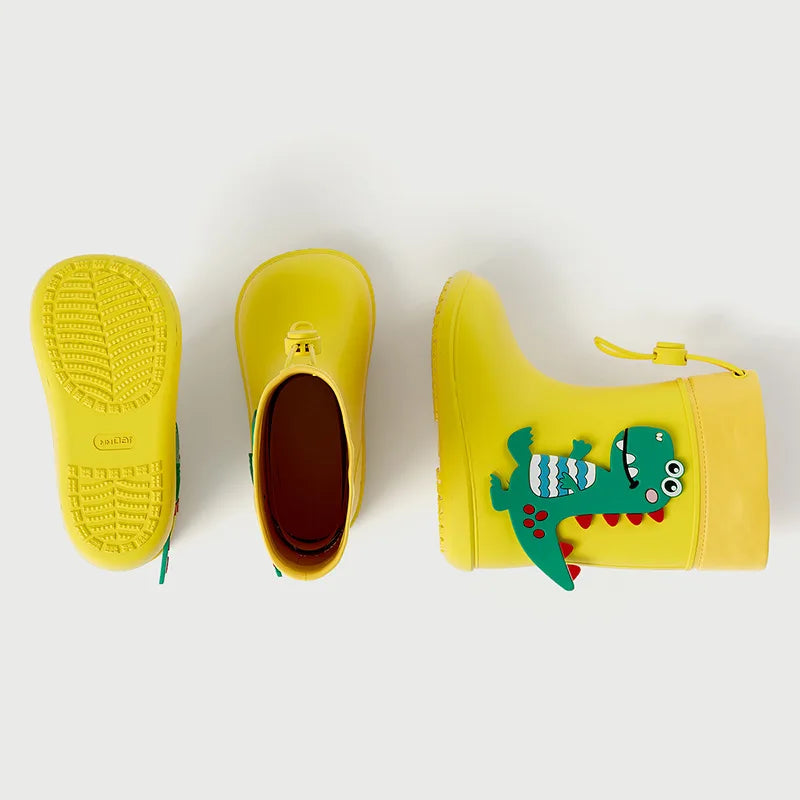 Kids Dinosaur Rain Boots Waterproof Non Slip Cartoon Rubber Shoes