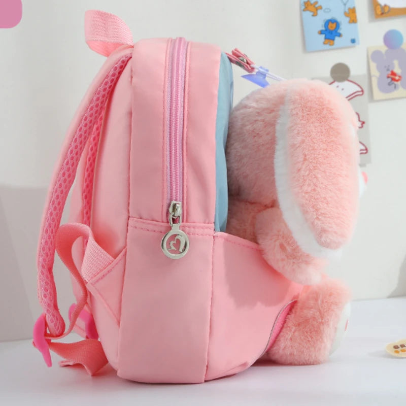 Kids 3D Plush Rabbit Backpack Cute Cartoon Preschool School Bag