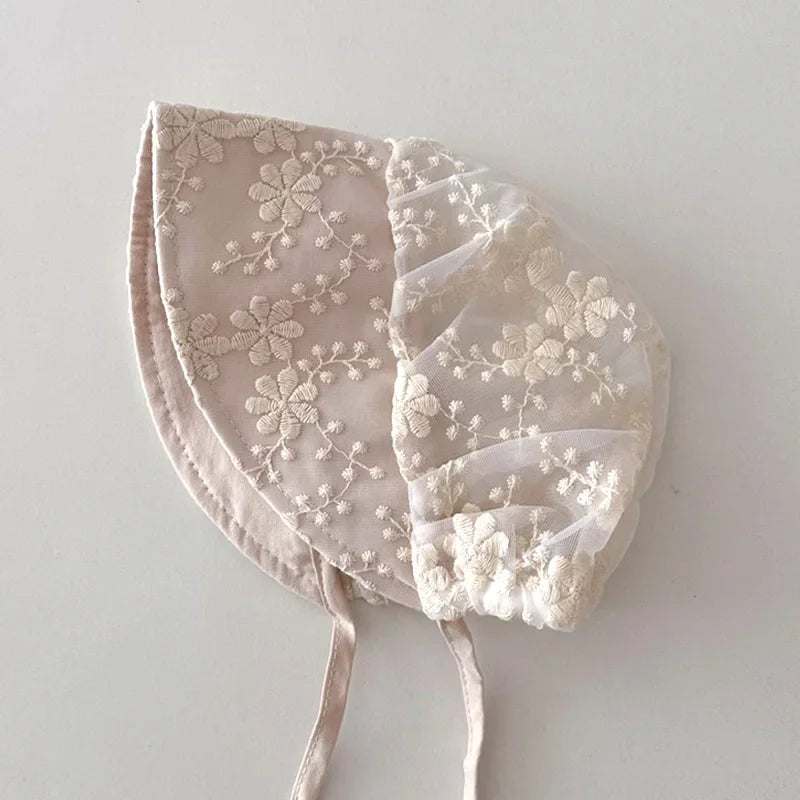 Baby Girl Lace Bonnet Newborn Baptism Hat 0-6 Months