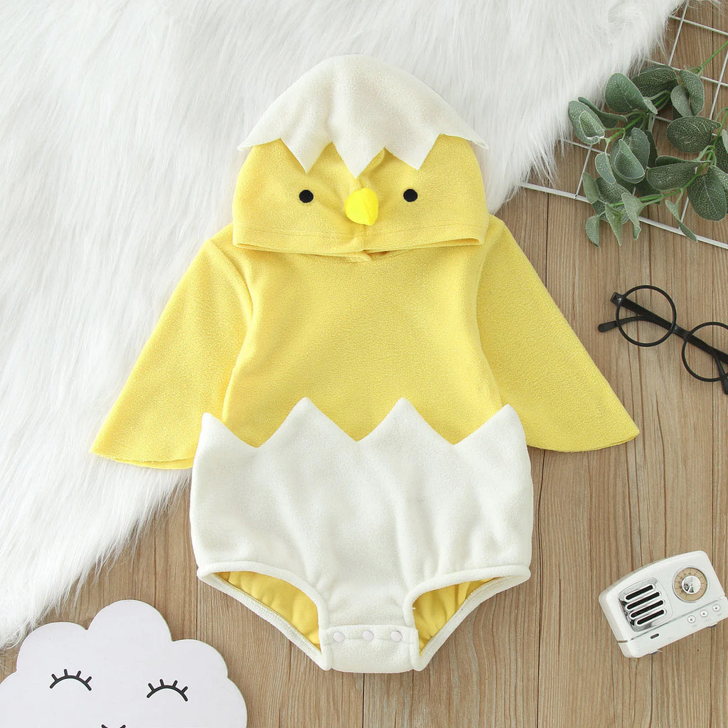 Baby Chick Hatching Romper Cute Easter Hoodie Outfit for Babies