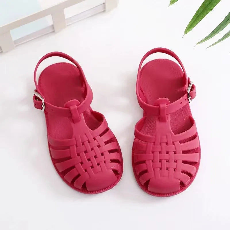 Kids Beach Sandals Soft Non Slip Jelly Gladiator Shoes for Boys & Girls