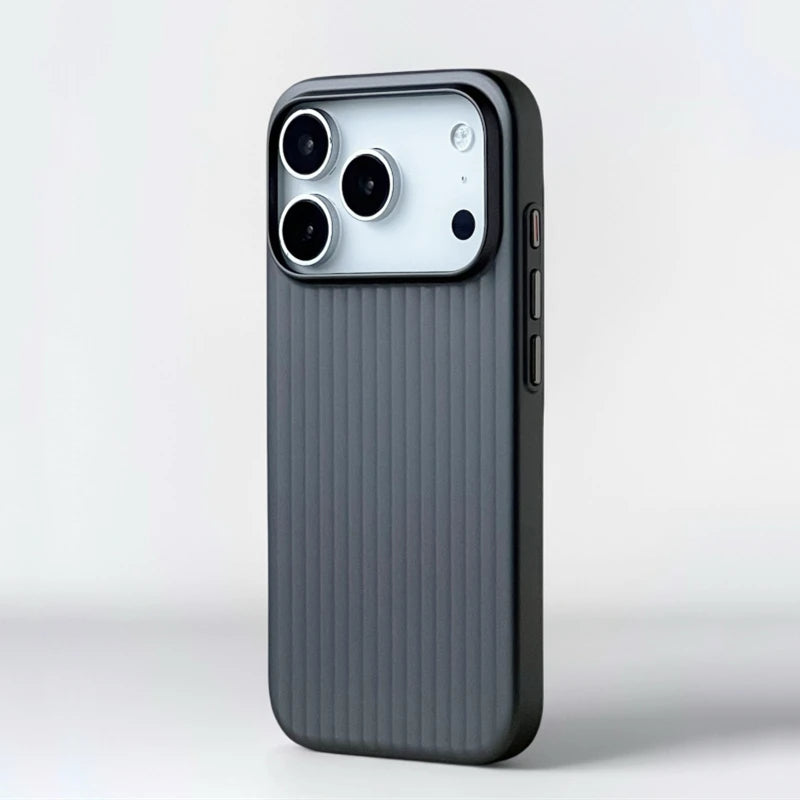 Plating 3D Luggage Stripes MagSafe Shockproof Matte iPhone Case