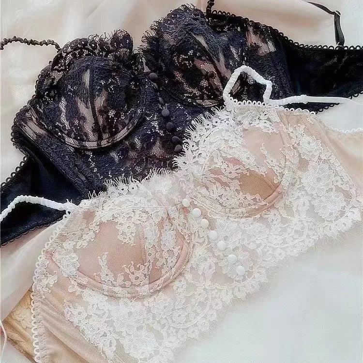 Women Lace Strappy Bralette Backless Retro Vest Bra Sexy Lingerie