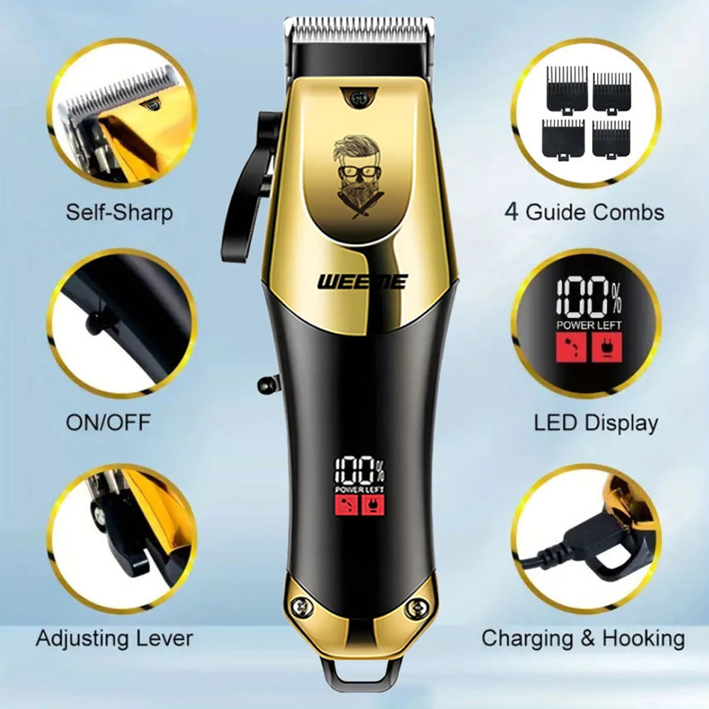 T9 Vintage Hair Clipper & Beard Trimmer Rechargeable Grooming Kit for Men