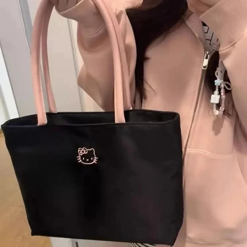 Hello Kitty Embroidered Tote Bag Large Capacity Shoulder Bag