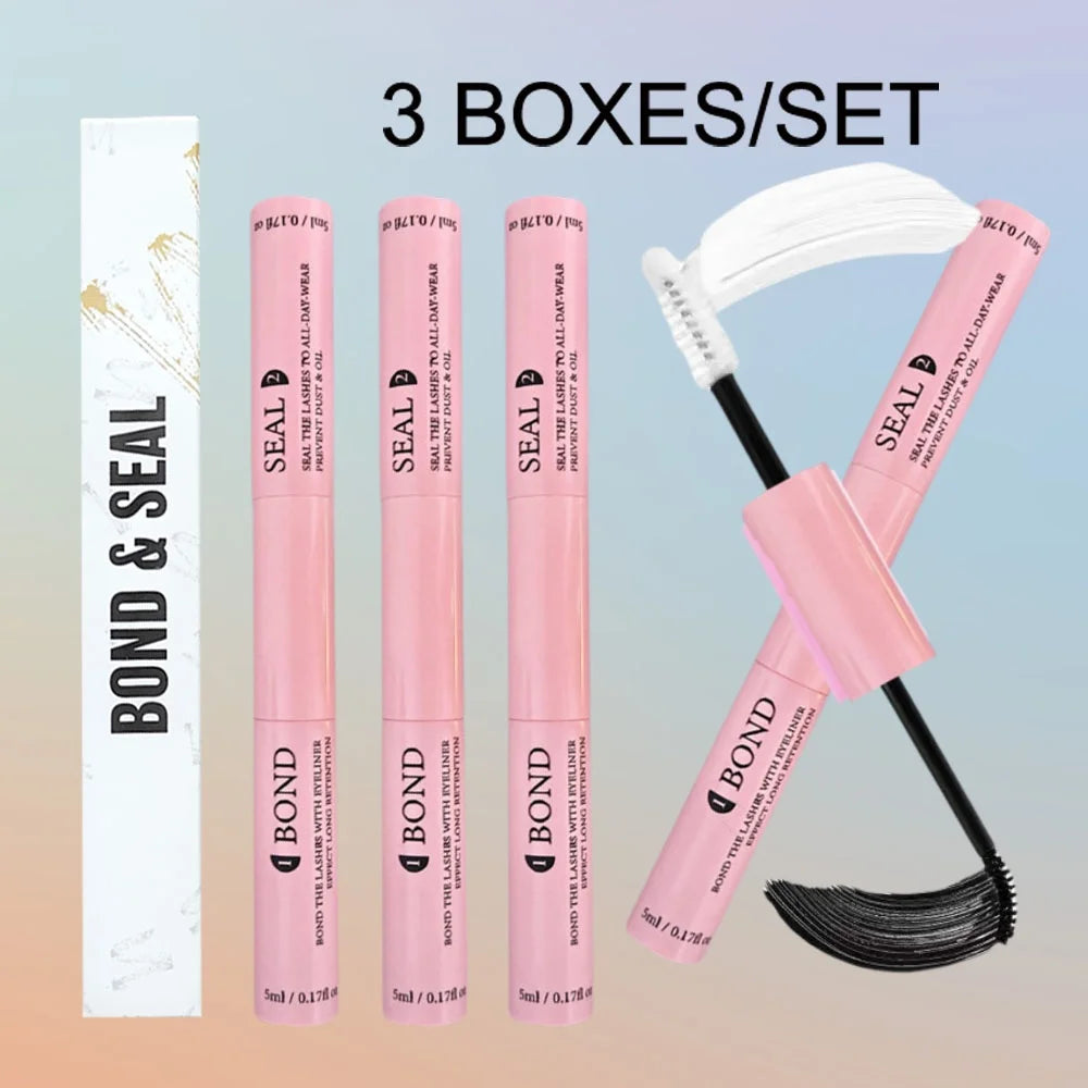 Lash Bond & Seal Kit – Eyelash Extension Glue Set with Tweezers for Long Lasting Lash Hold