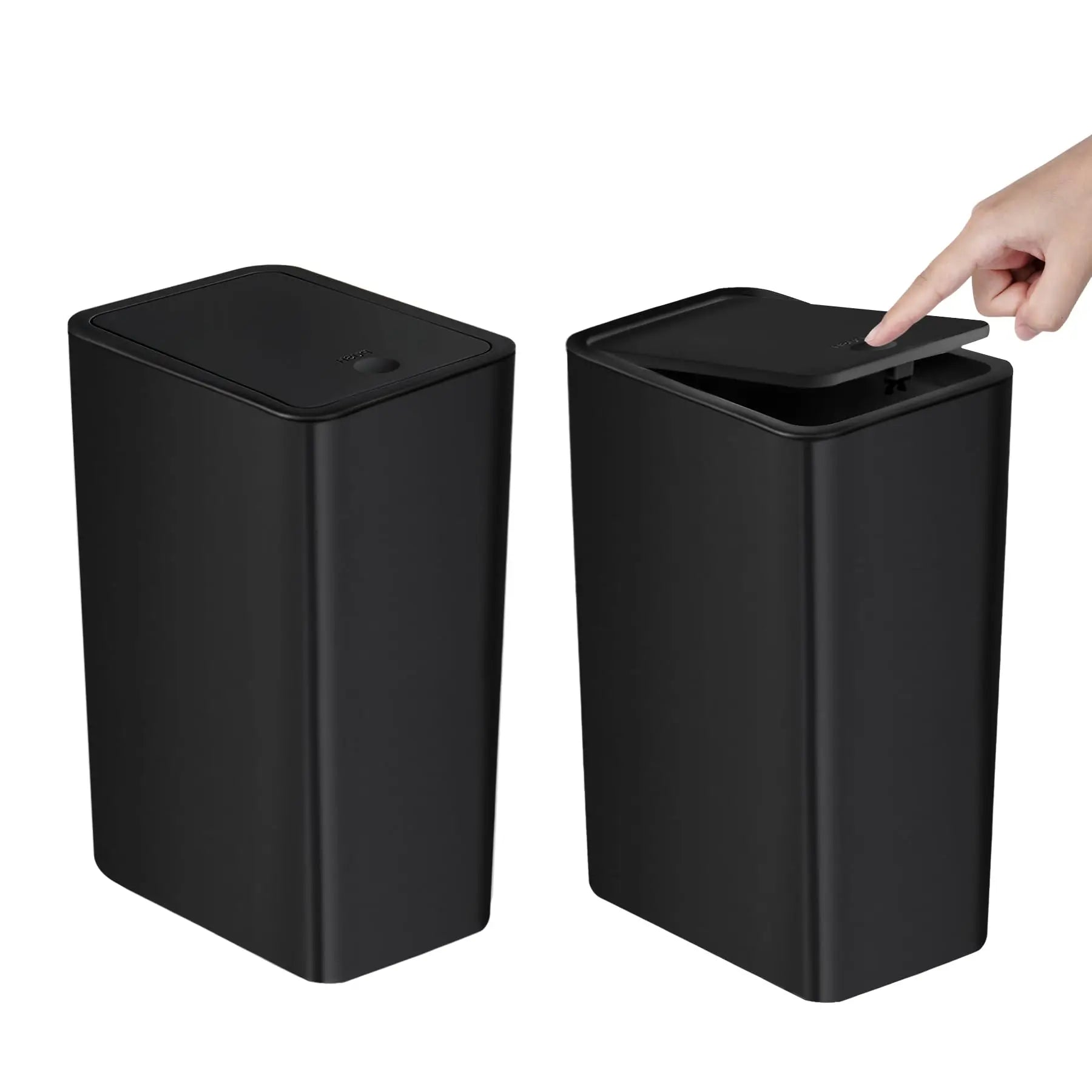 10L Bathroom Trash Can Press Top Lid Small Plastic Waste Bin Bedroom Living Room