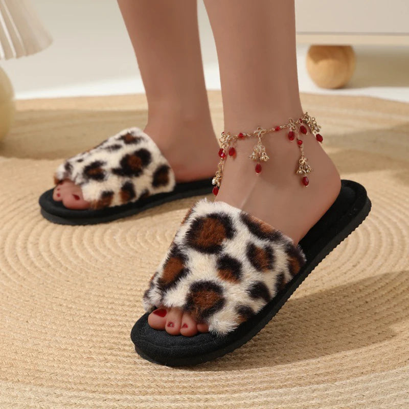 Women’s Plush House Slippers Warm Non Slip Winter Indoor Shoes
