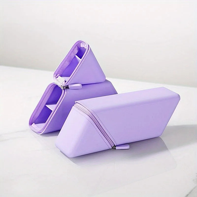 Foldable Silicone Pen Holder Expandable Pencil Cup Desk Organizer Large Capacity