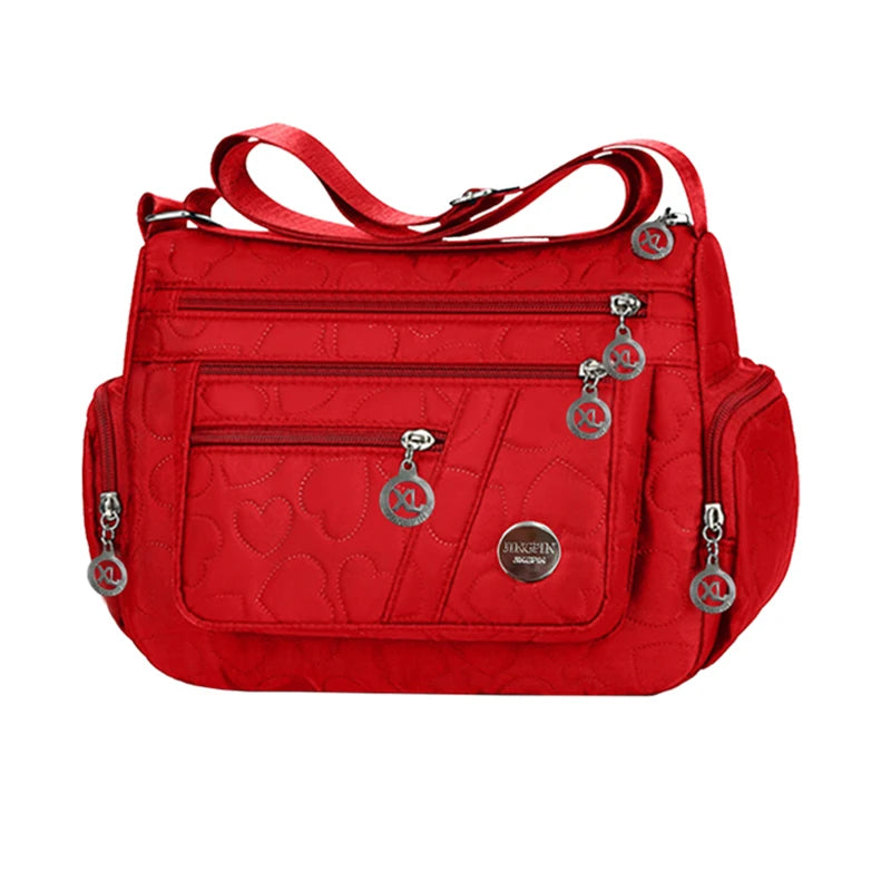 Women Nylon Crossbody Bag Multi Pocket Shoulder Bag Waterproof Travel Casual Handbag Large Capacity Messenger Bag