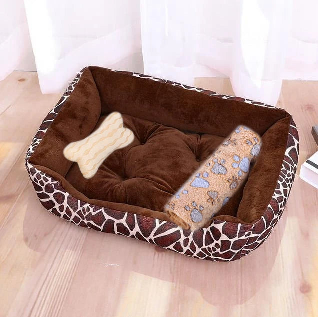 Warm Square Dog Bed for Small Medium Large Dogs and Cats