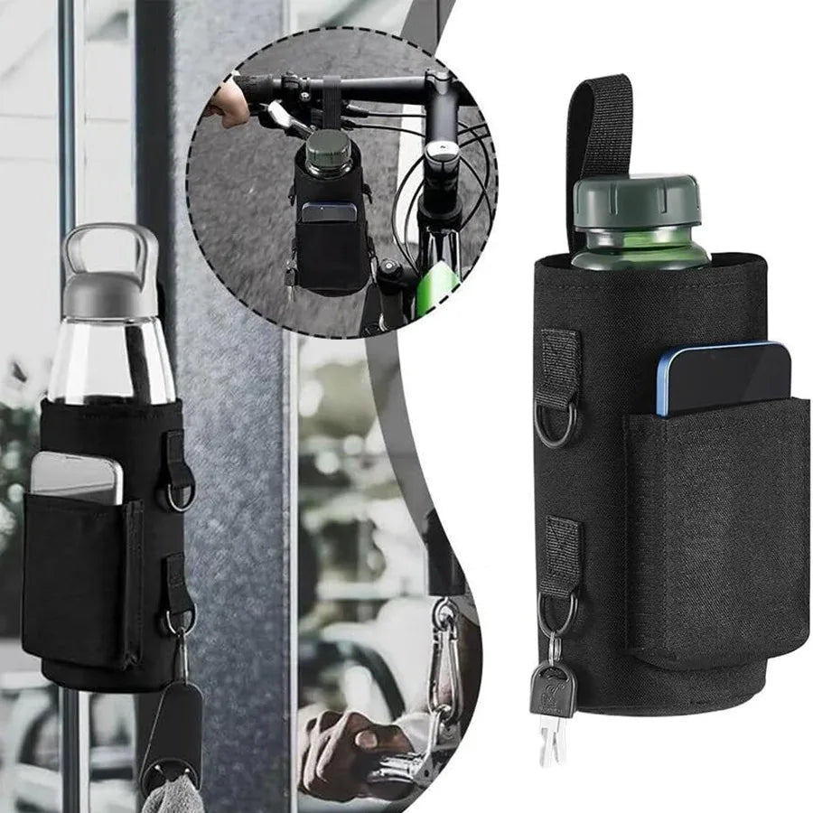 Magnetic Gym Water Bottle Bag Sling Holder Non Slip Portable Fitness Carrier