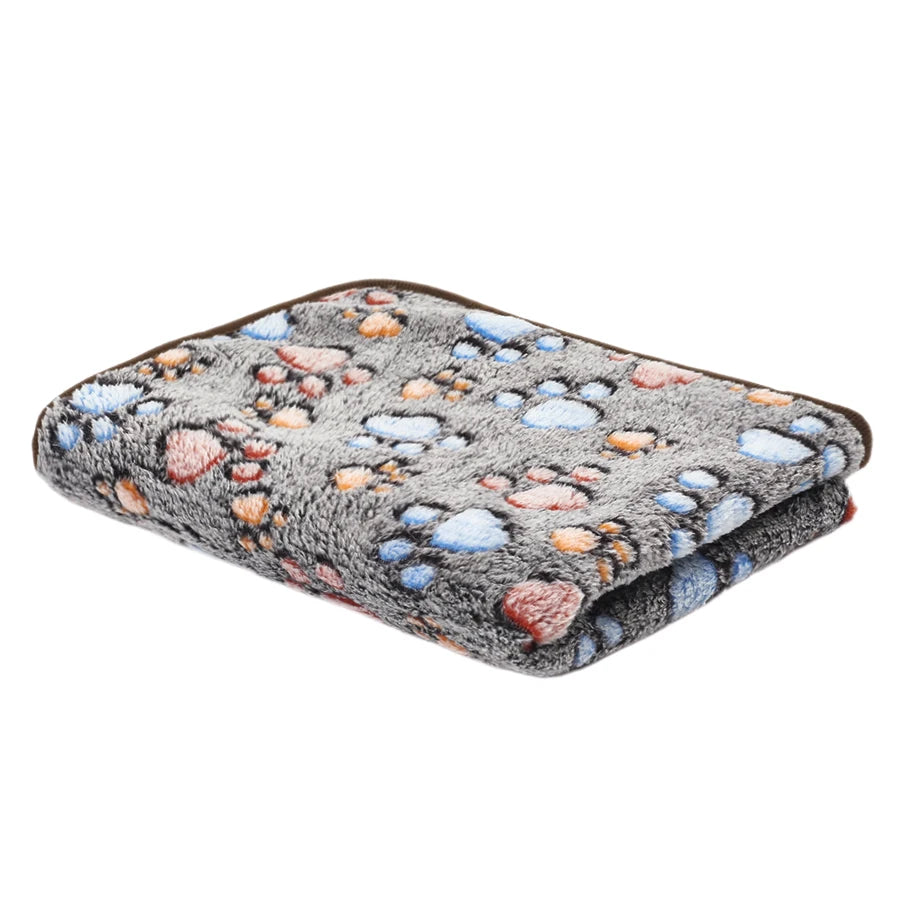 Soft Flannel Pet Blanket Paw Print for Dogs and Cats