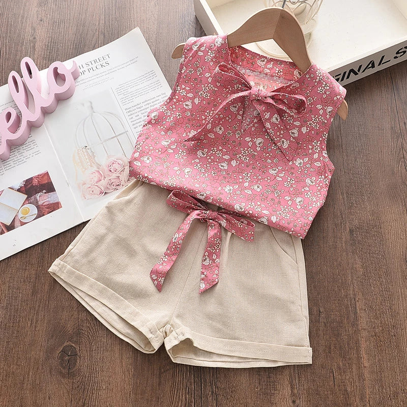 Baby Girl Summer Vest and Shorts Set