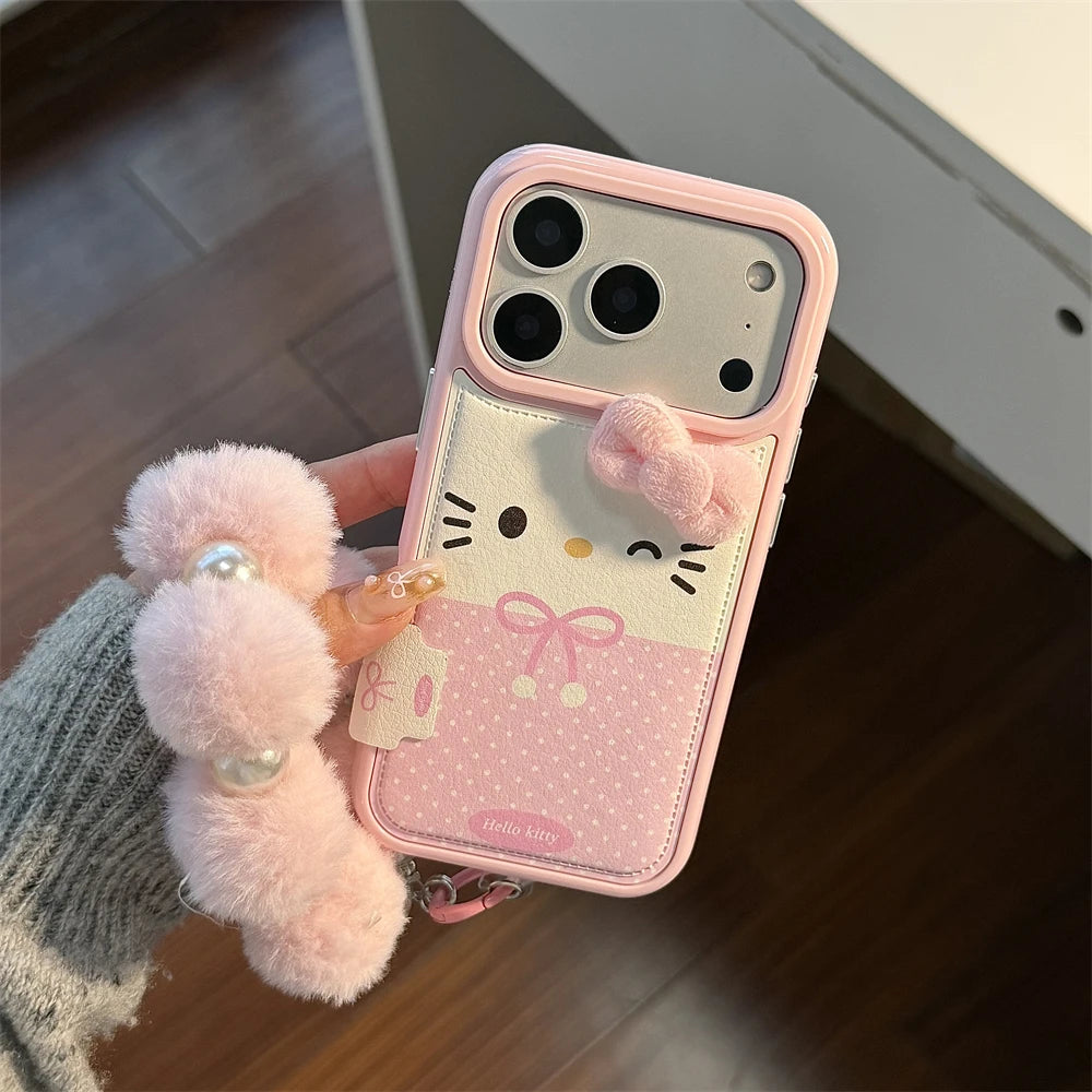 Candy Leather Cute Mini Sanrio Hello Kitty iPhone Case