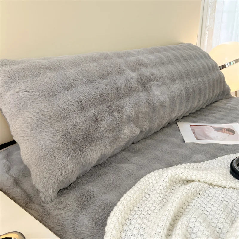 Solid Color Plush Long Pillowcase Soft Decorative Pillow Cover