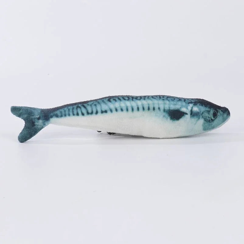 Interactive Fish Plush Cat Toy Chew Teaser Toy
