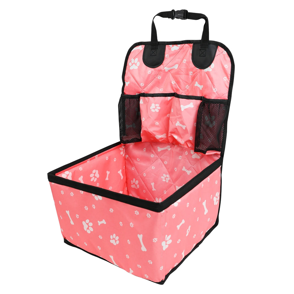 Dog Car Seat with Storage Pockets Non Slip Portable Travel Seat for Small Dogs