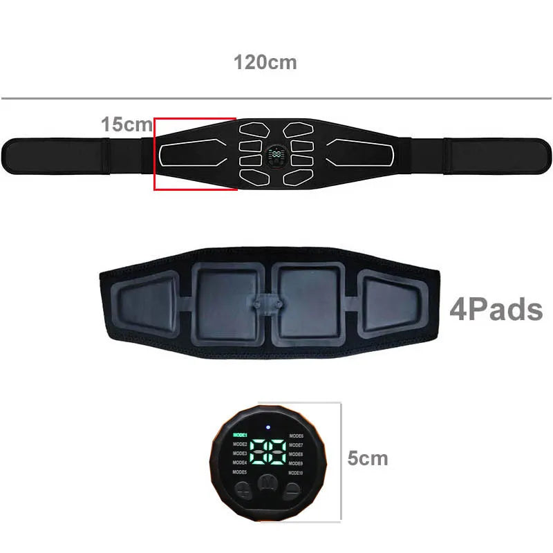 EMS Abdominal Muscle Stimulator Belt Abs Trainer Waist Slimming Electric Muscle Toner Fitness Training Device
