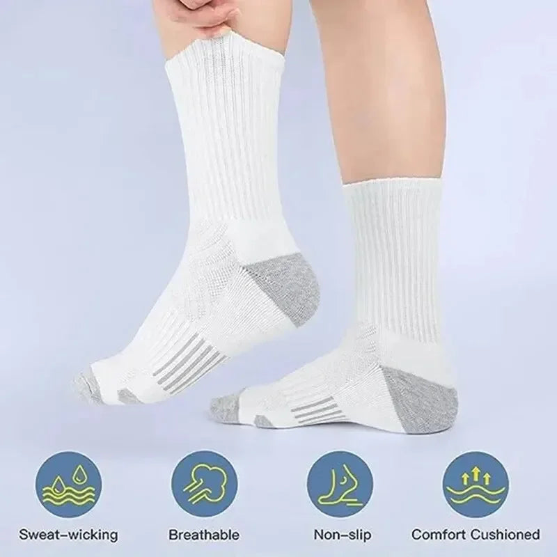 Men Outdoor Gym Socks High Grip Breathable Football Training Sports Socks 6–12 Pairs