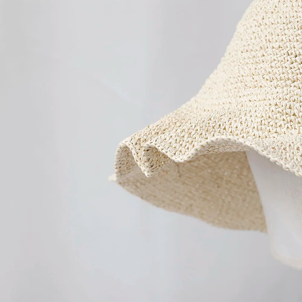 Wide Brim Straw Sun Hat for Women Foldable UV Beach Cap