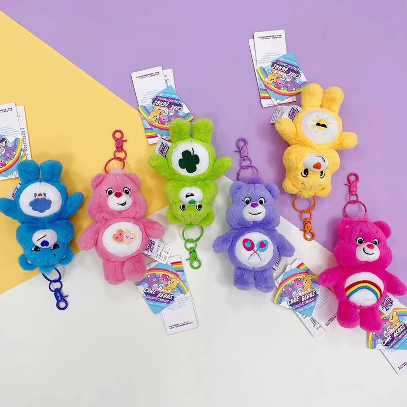 Care Bears Plush Keychain Cute Rainbow Bear Kawaii Toy with Sound