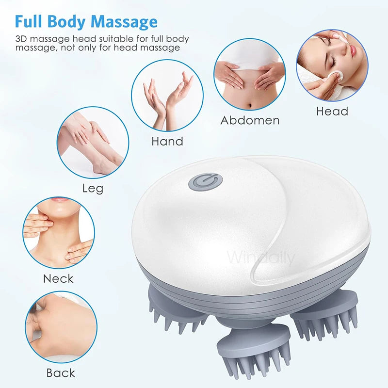 Electric Scalp Head Massager for Neck Shoulder Body