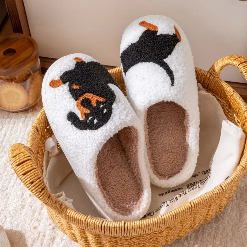 Dachshund Embroidered Slippers Warm Non Slip Indoor House Shoes