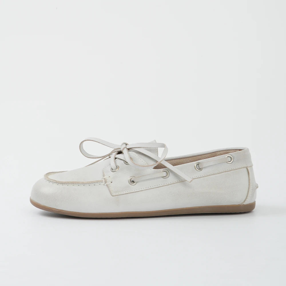 Women Leather Boat Shoes Flats