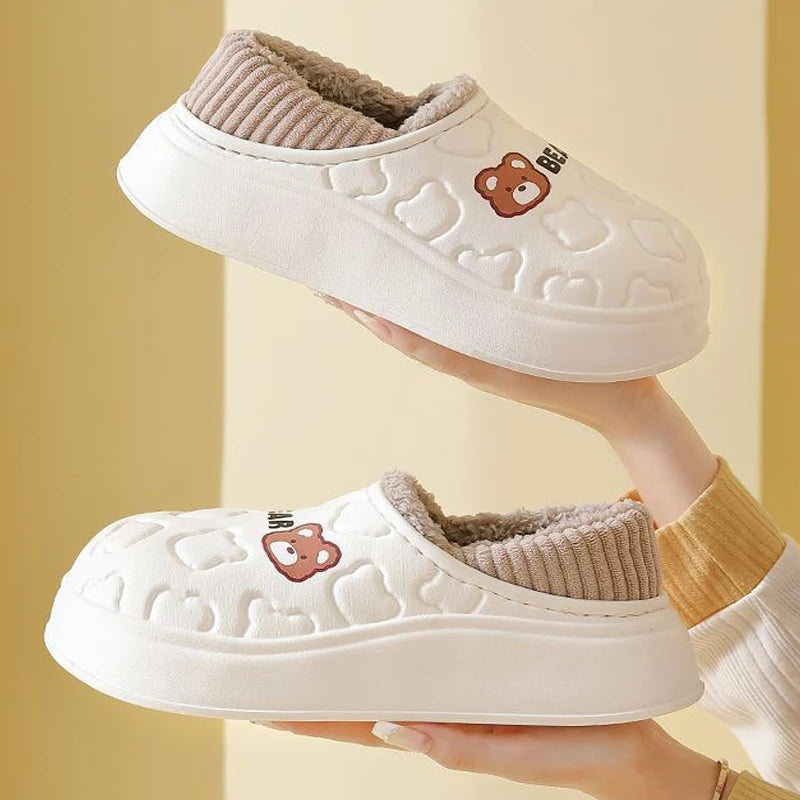 Waterproof Winter Plush Slippers for Women and Men
