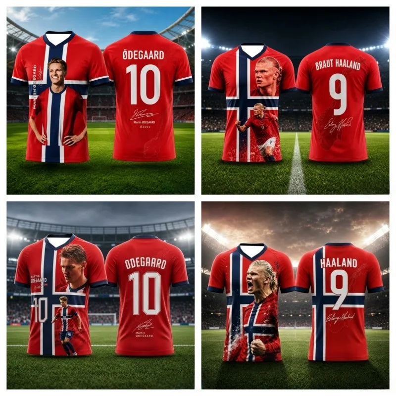 Haaland Norway Team Quick-Dry Soccer Jersey