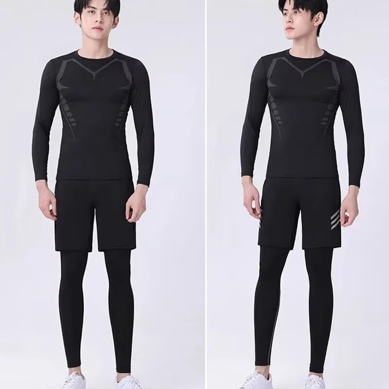 Men Compression Running T Shirt Quick Dry Gym Fitness Training Sport Tee