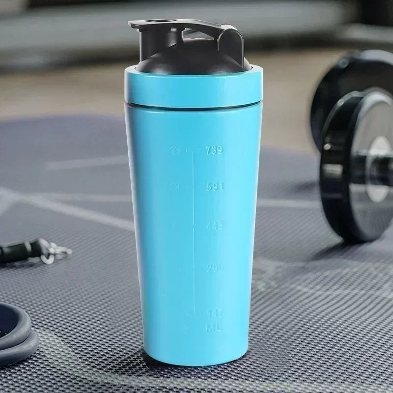 Stainless Steel Protein Shaker Bottle 500ml–750ml – Leakproof Gym Shaker Cup for Fitness & Sports Drinks