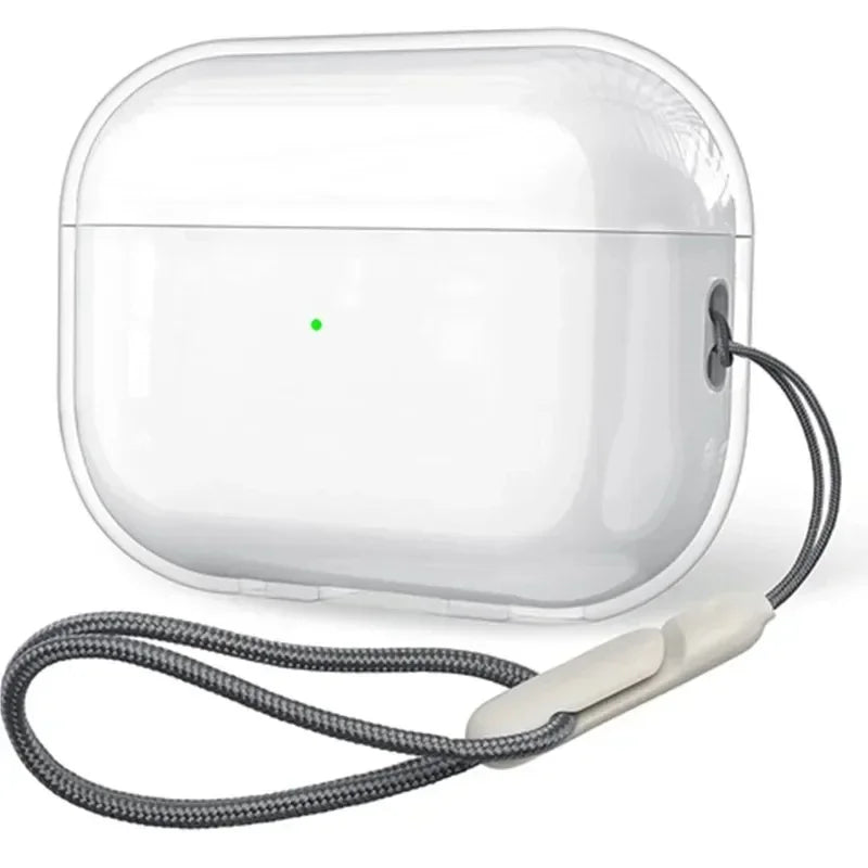Clear TPU AirPods Case with Lanyard Transparent Protective Cover for AirPods 1 2 3 Pro Pro 2