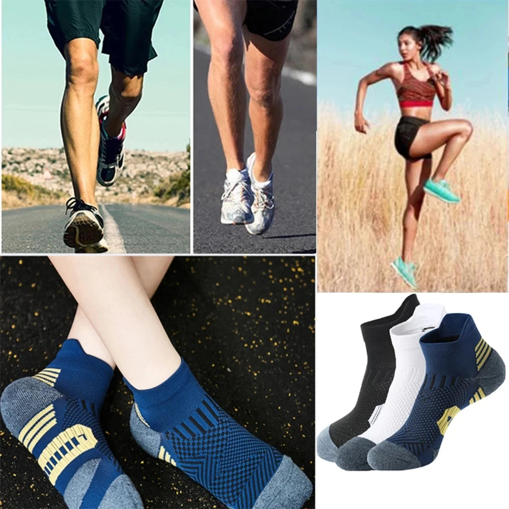 Professional Non Slip Sports Socks Towel Bottom Running Basketball Cycling Socks 3 Pairs