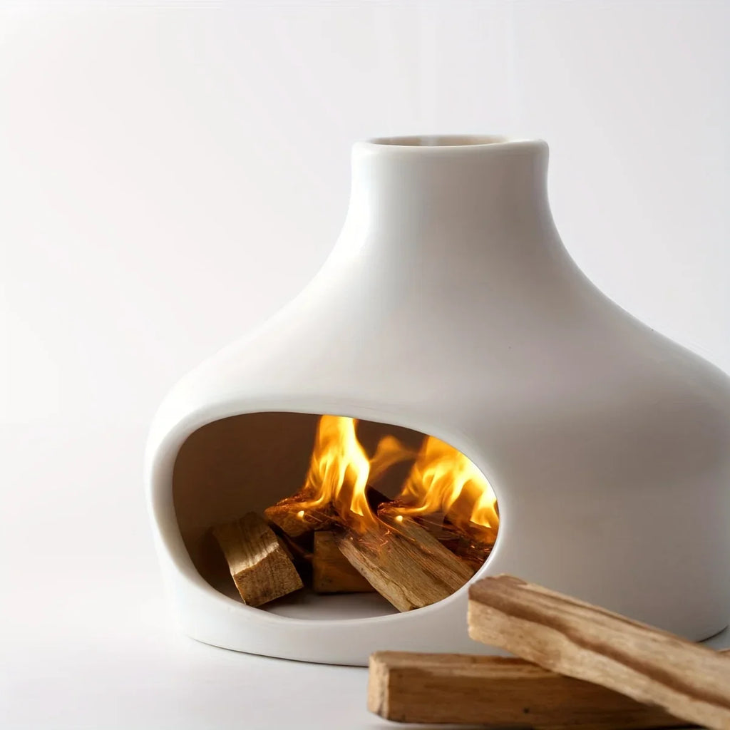 Ceramic Palo Santo Burner with Chimney Sage Incense Holder Meditation Decor