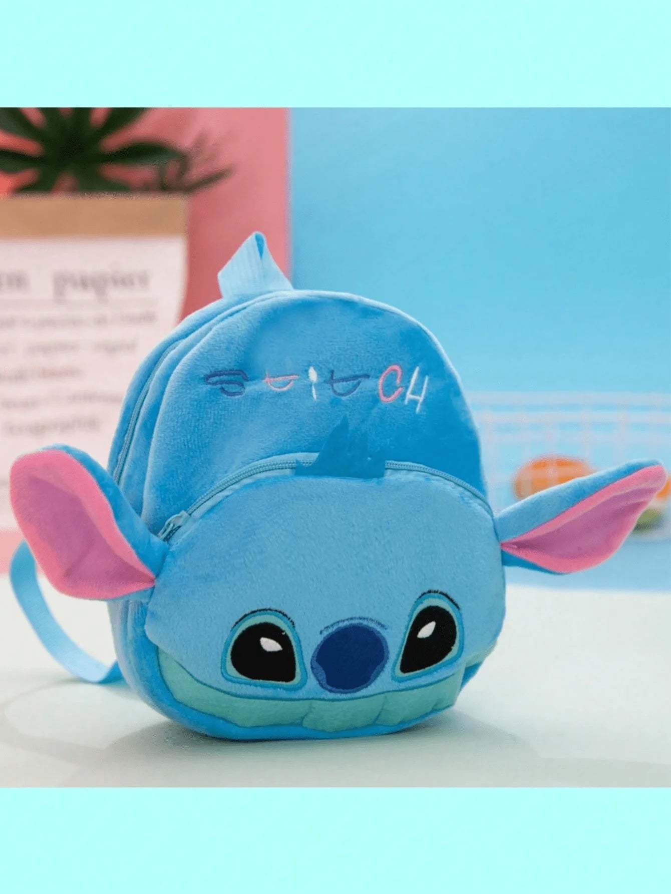 Cartoon Plush Backpack Stitch Mickey Pooh Cute School Bag for Kids
