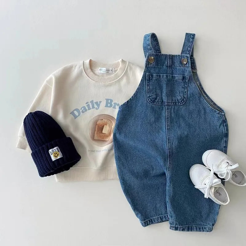Kids Denim Romper Sleeveless Jumpsuit for Toddler Boys & Girls