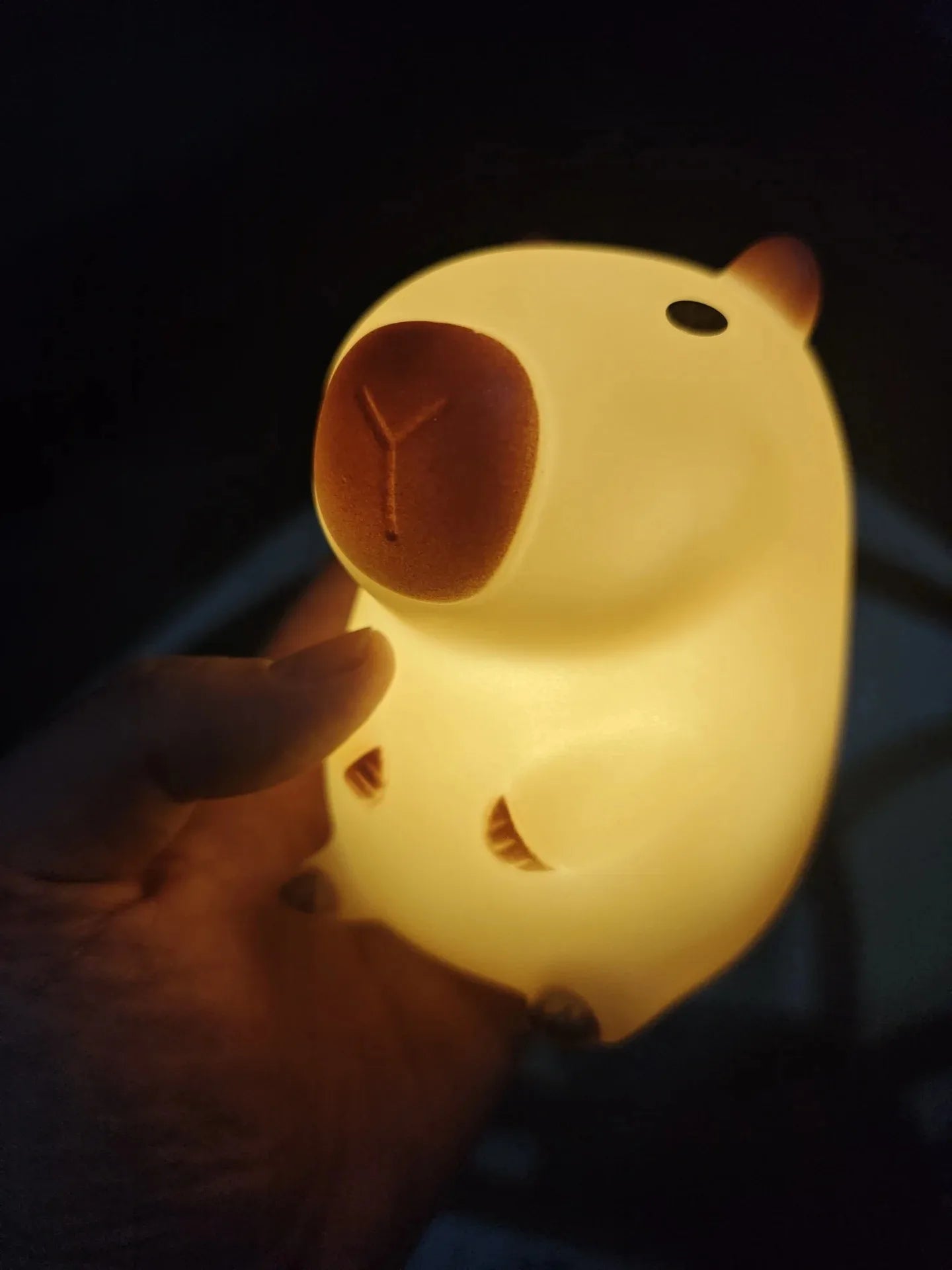 Cute Capybara Night Light Soft Silicone Lamp Warm Bedside Kawaii Room Decor