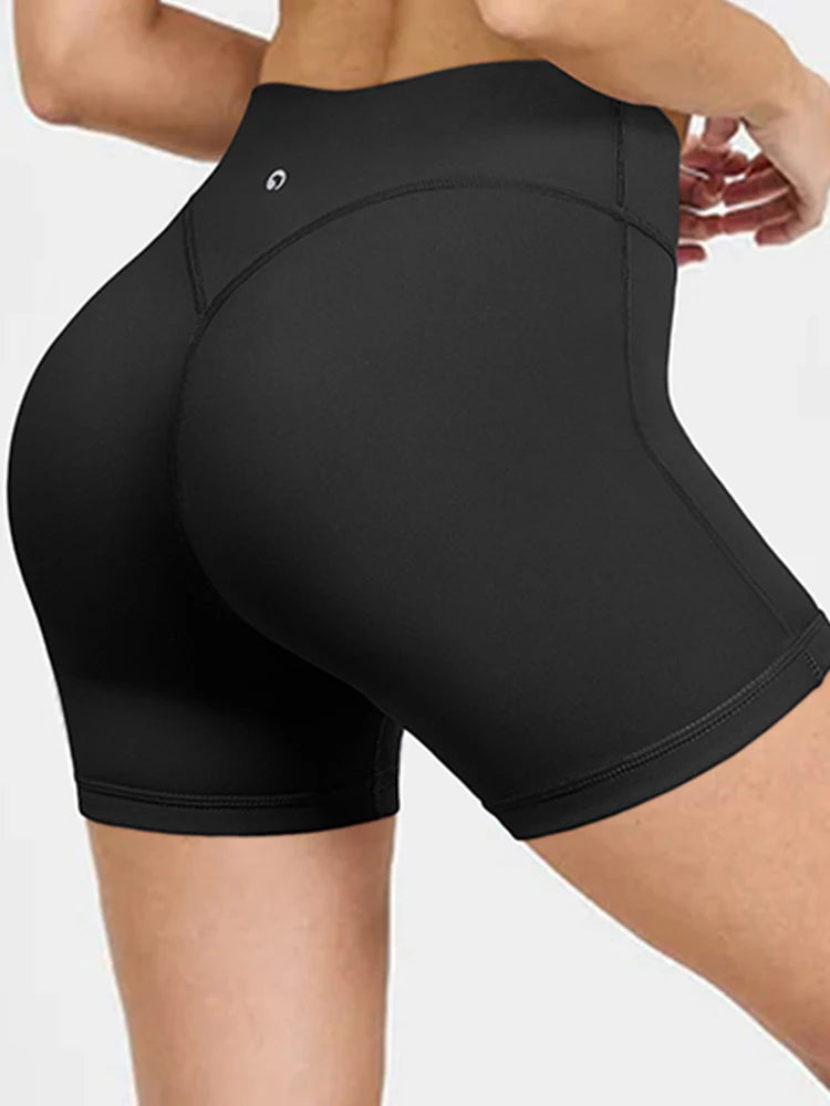 Women’s High Waist Breathable Yoga Shorts Elastic Running Gym Workout Shorts