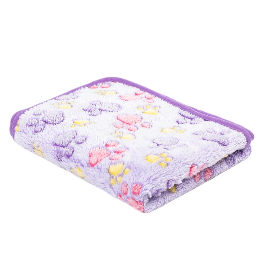 Soft Flannel Pet Blanket Paw Print for Dogs and Cats